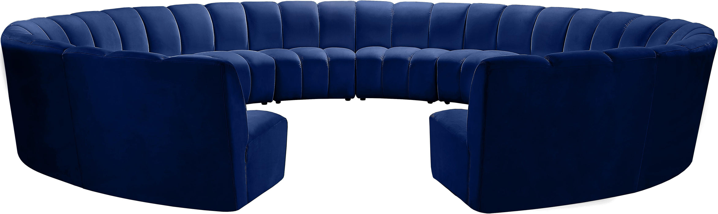 Infinity Navy Velvet 12pc. Modular Sectional