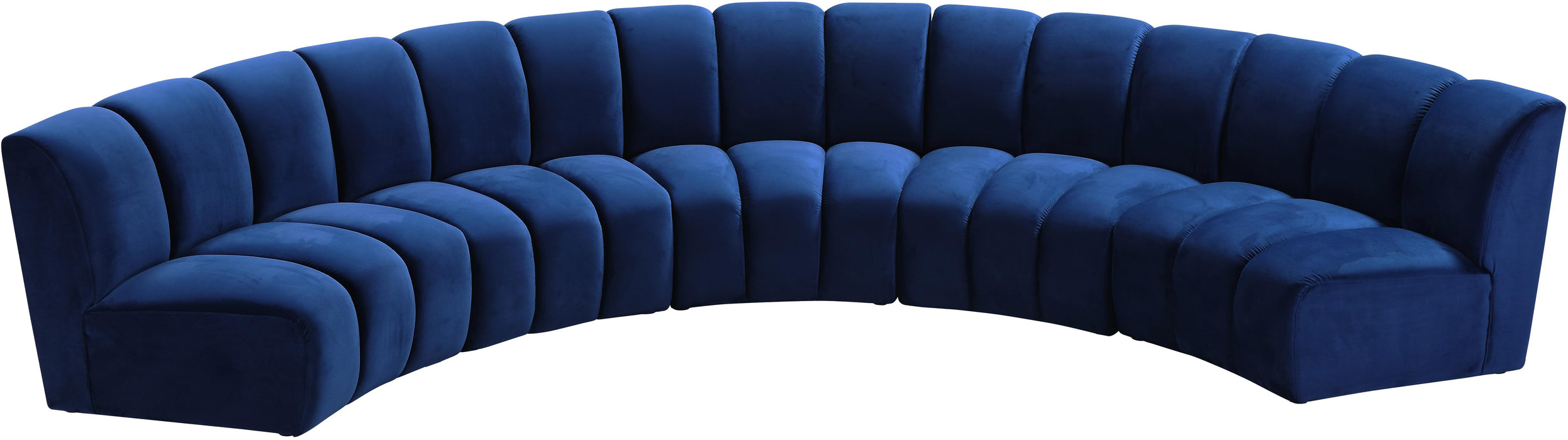 Infinity Navy Velvet 5pc. Modular Sectional