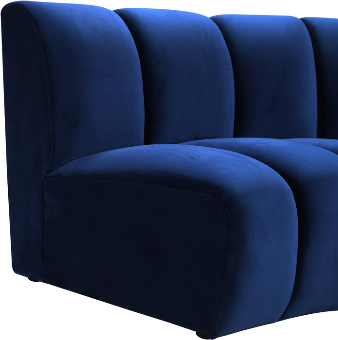 Infinity Navy Velvet Modular Chair - Bargain Furniture (Detroit, MI)