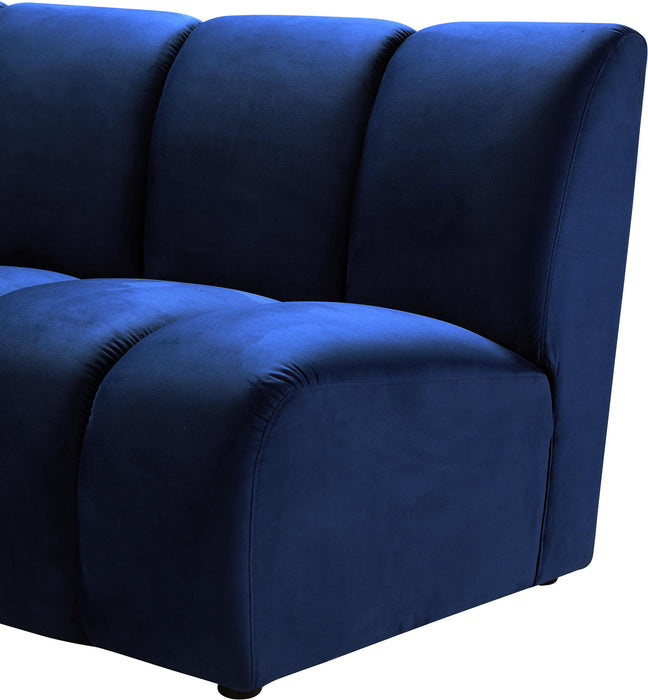Infinity Navy Velvet Modular Chair - Bargain Furniture (Detroit, MI)