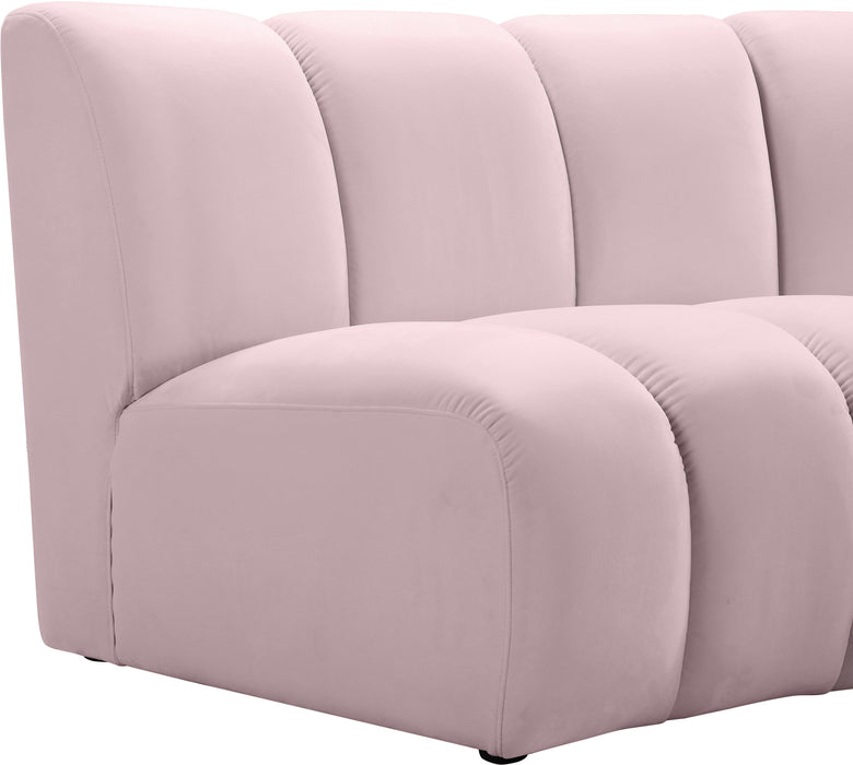 Infinity Pink Velvet 7pc. Modular Sectional - Bargain Furniture (Detroit, MI)