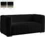 Ravish Black Velvet Loveseat - Bargain Furniture (Detroit, MI)