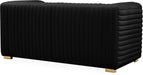 Ravish Black Velvet Loveseat - Bargain Furniture (Detroit, MI)