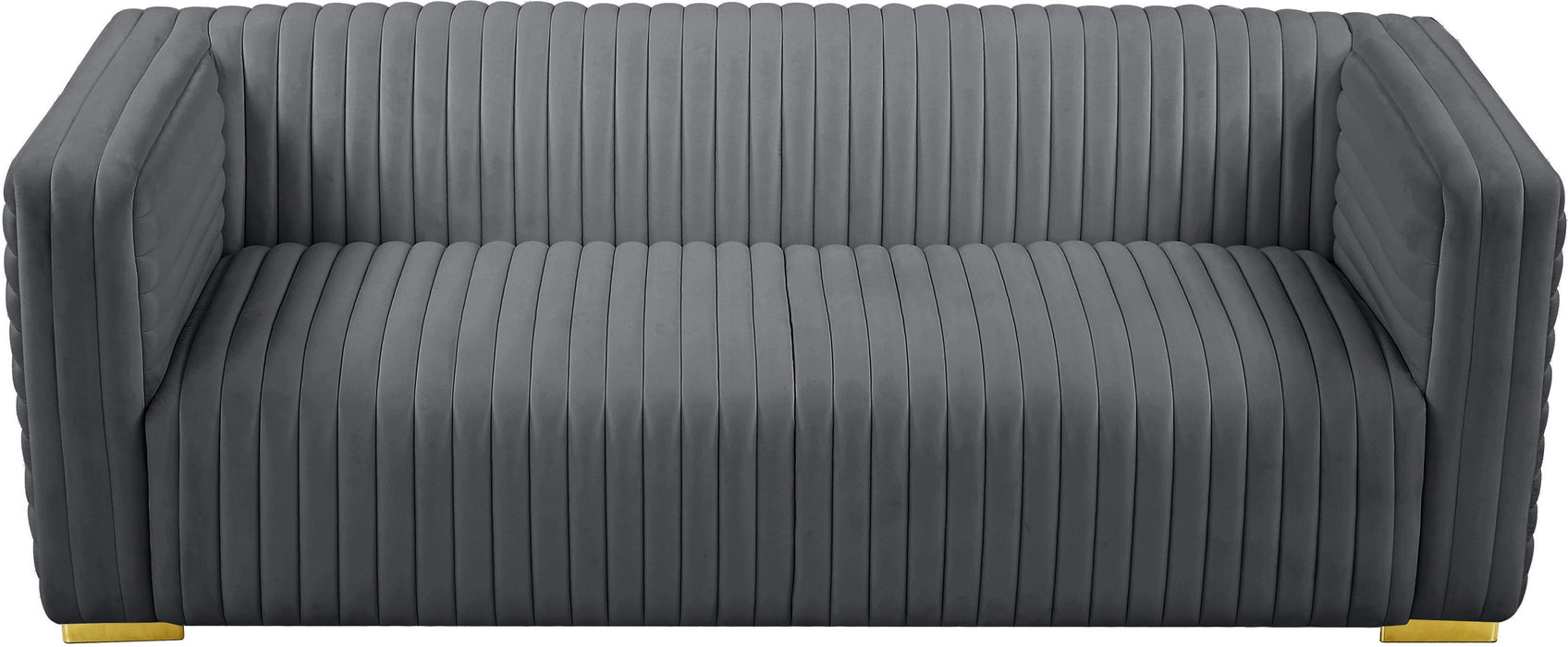 Ravish Grey Velvet Sofa - Bargain Furniture (Detroit, MI)