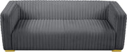 Ravish Grey Velvet Sofa - Bargain Furniture (Detroit, MI)