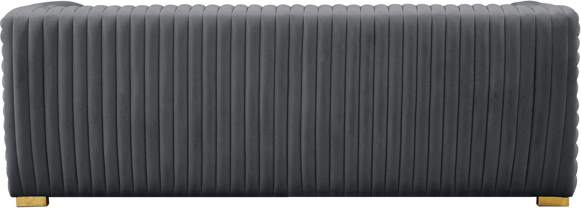 Ravish Grey Velvet Sofa - Bargain Furniture (Detroit, MI)