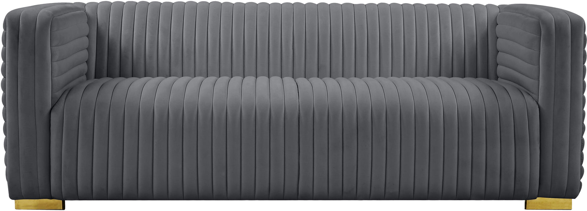 Ravish Grey Velvet Sofa - Bargain Furniture (Detroit, MI)