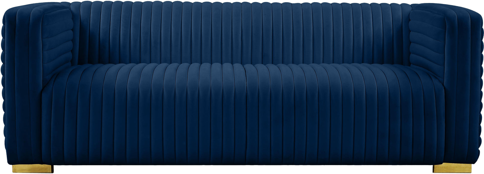 Ravish Navy Velvet Sofa - Bargain Furniture (Detroit, MI)