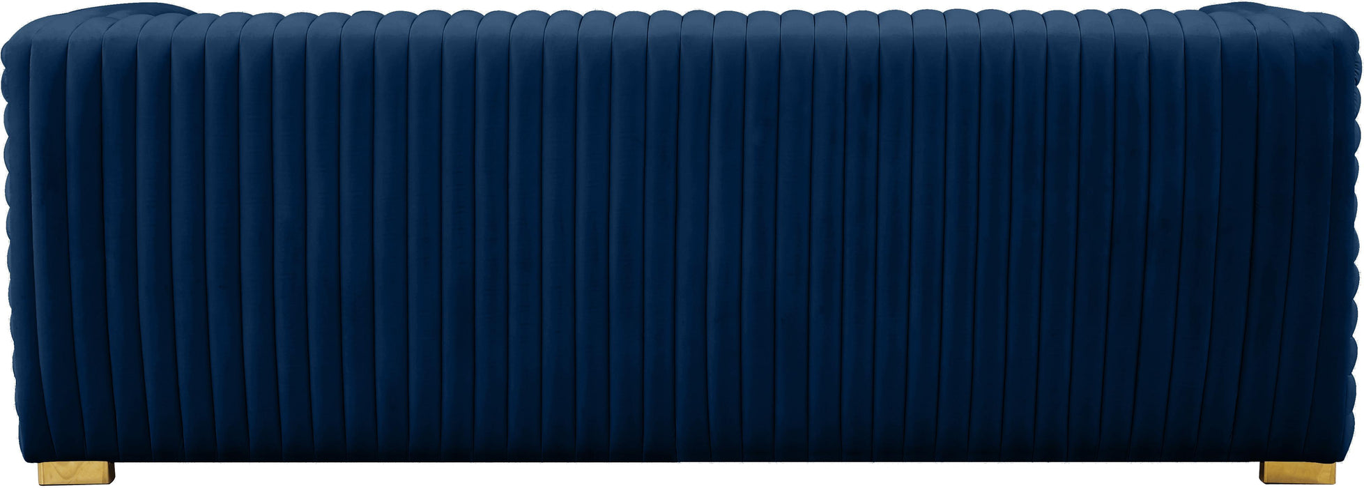 Ravish Navy Velvet Sofa - Bargain Furniture (Detroit, MI)