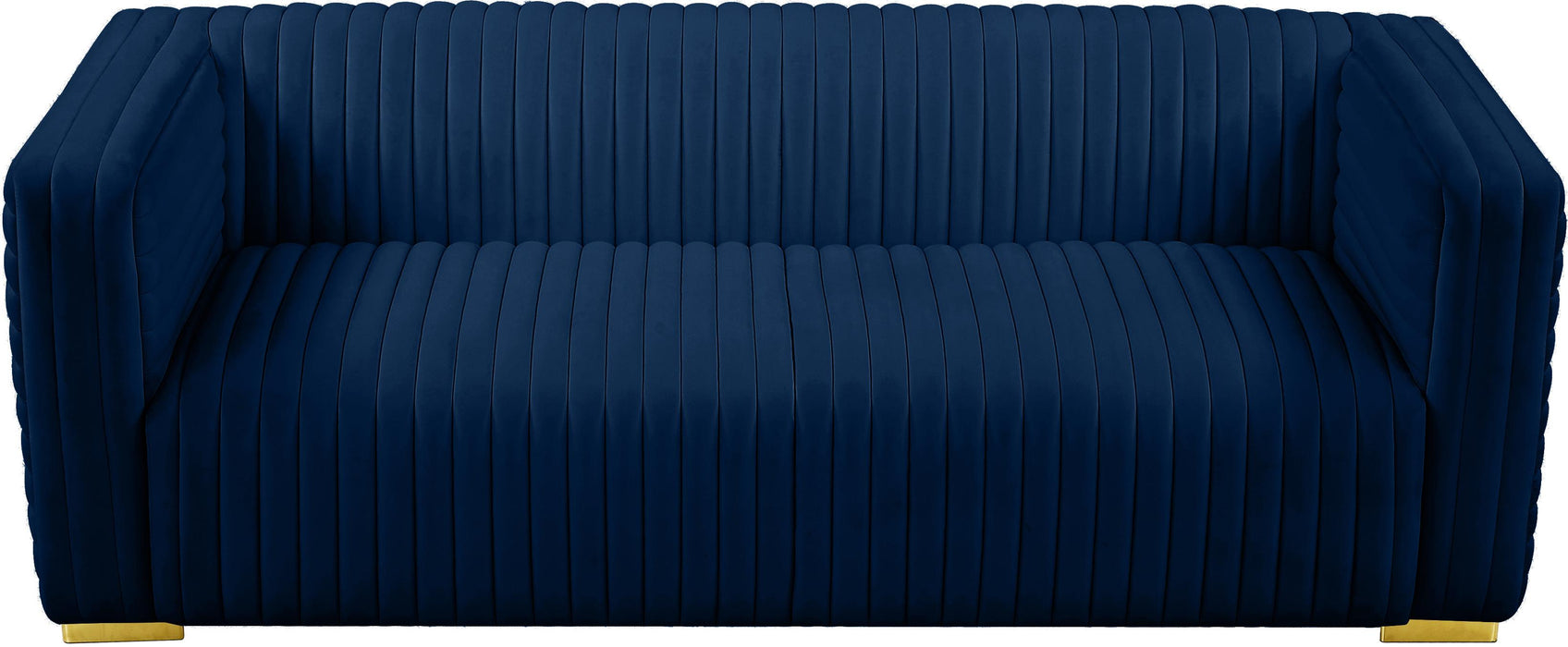 Ravish Navy Velvet Sofa - Bargain Furniture (Detroit, MI)