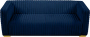 Ravish Navy Velvet Sofa - Bargain Furniture (Detroit, MI)