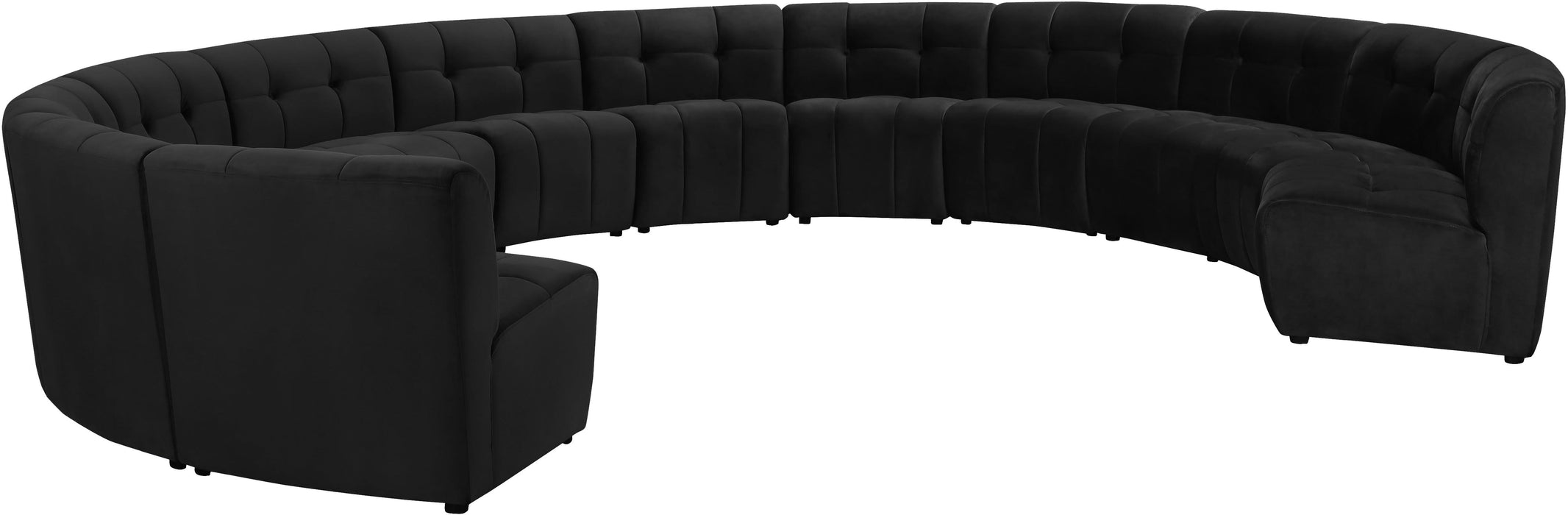 Limitless Black Velvet 12pc. Modular Sectional