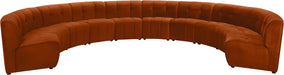 Limitless Cognac Velvet 10pc. Modular Sectional image