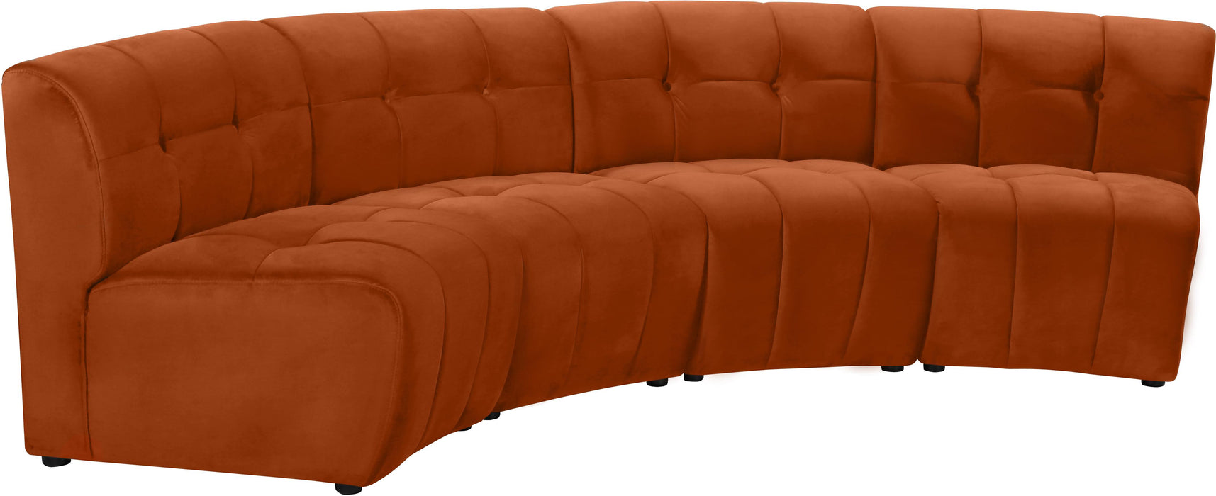 Limitless Cognac Velvet 4pc. Modular Sectional