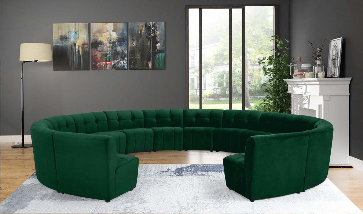 Limitless Green Velvet 14pc. Modular Sectional