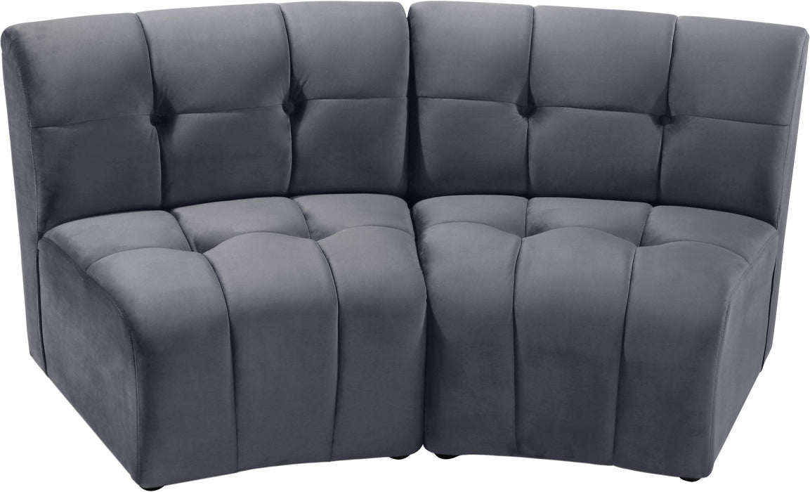 Limitless Grey Velvet 2pc. Modular Sectional