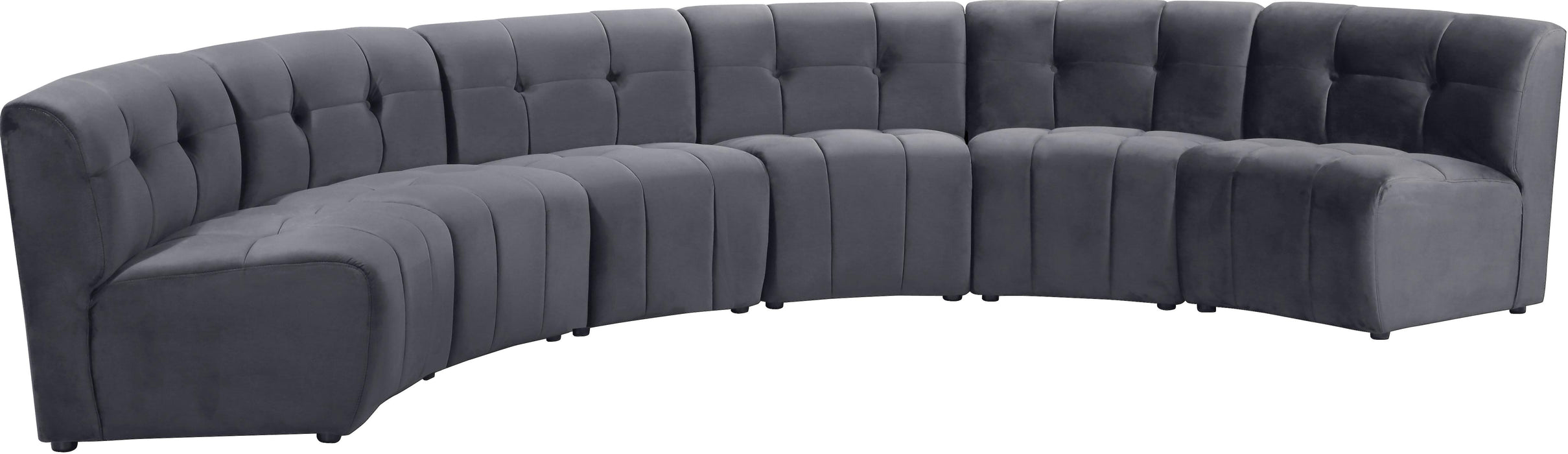 Limitless Grey Velvet 6pc. Modular Sectional