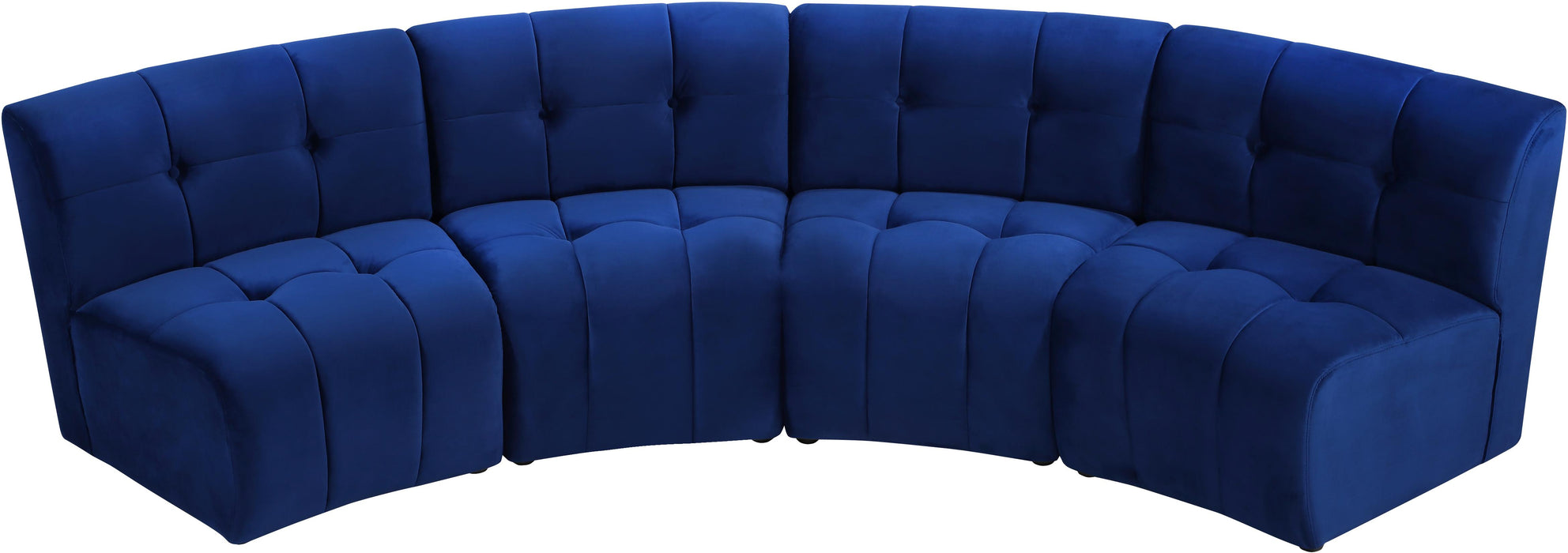 Limitless Navy Velvet 4pc. Modular Sectional