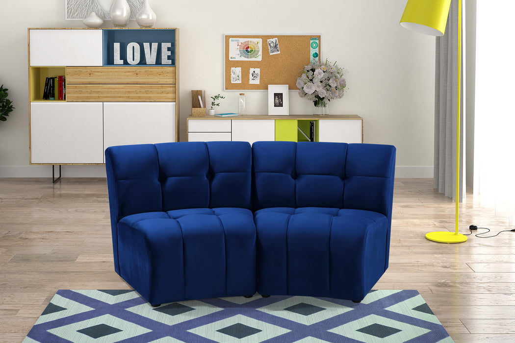 Limitless Navy Velvet 2pc. Modular Sectional