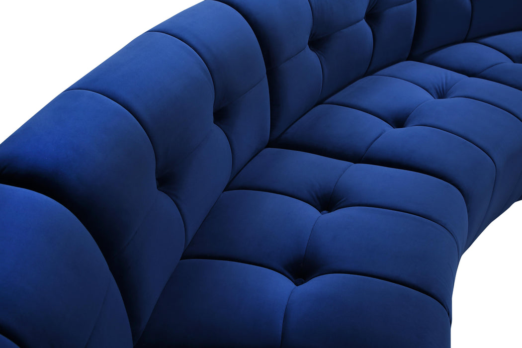 Limitless Navy Velvet 8pc. Modular Sectional - Bargain Furniture (Detroit, MI)