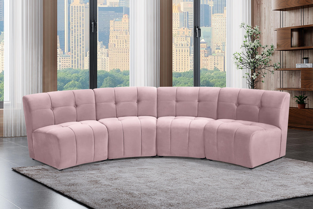 Limitless Pink Velvet 4pc. Modular Sectional