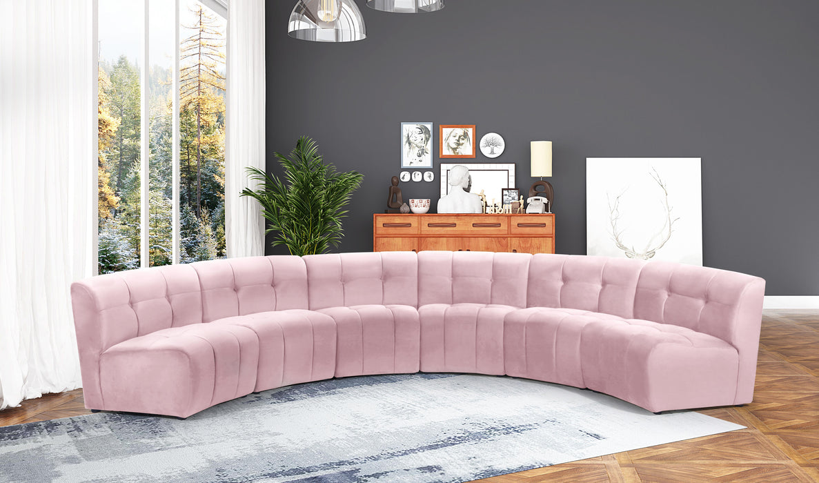 Limitless Pink Velvet 6pc. Modular Sectional