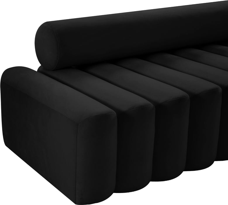 Melody Black Velvet Loveseat - Bargain Furniture (Detroit, MI)
