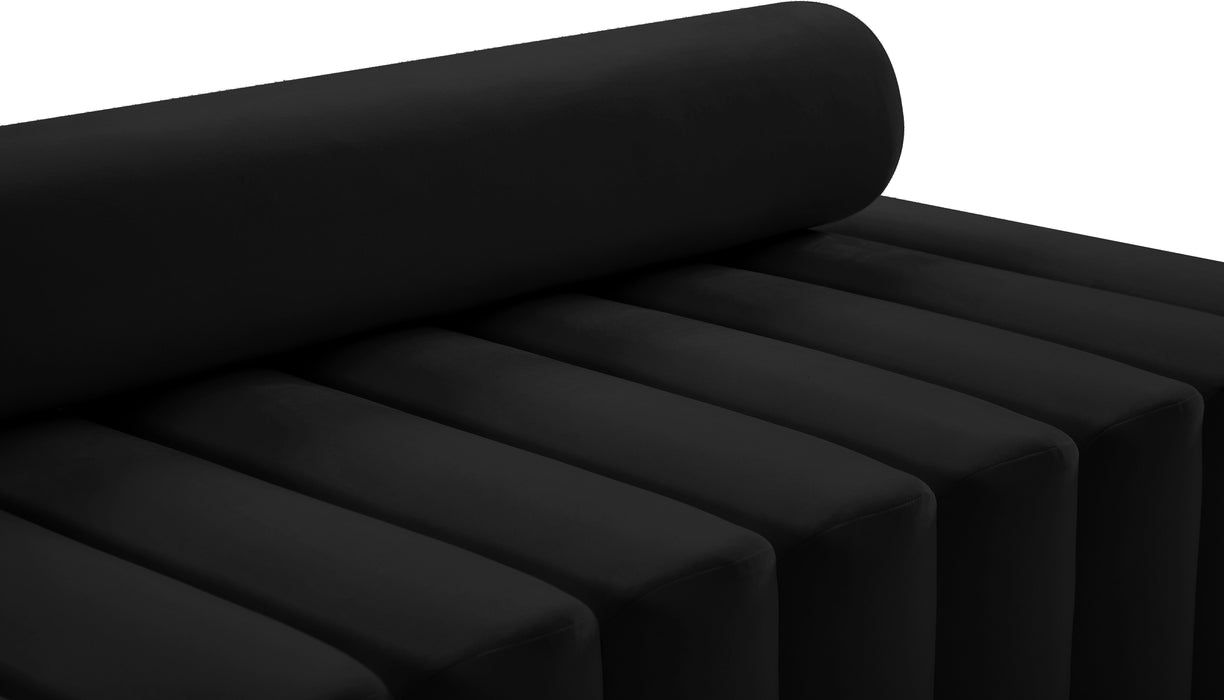 Melody Black Velvet Loveseat - Bargain Furniture (Detroit, MI)