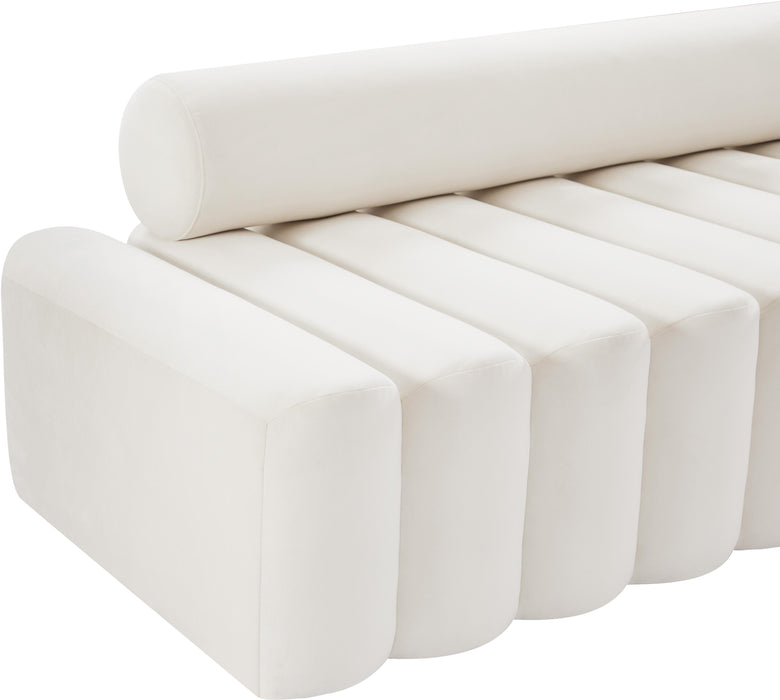 Melody Cream Velvet Loveseat - Bargain Furniture (Detroit, MI)