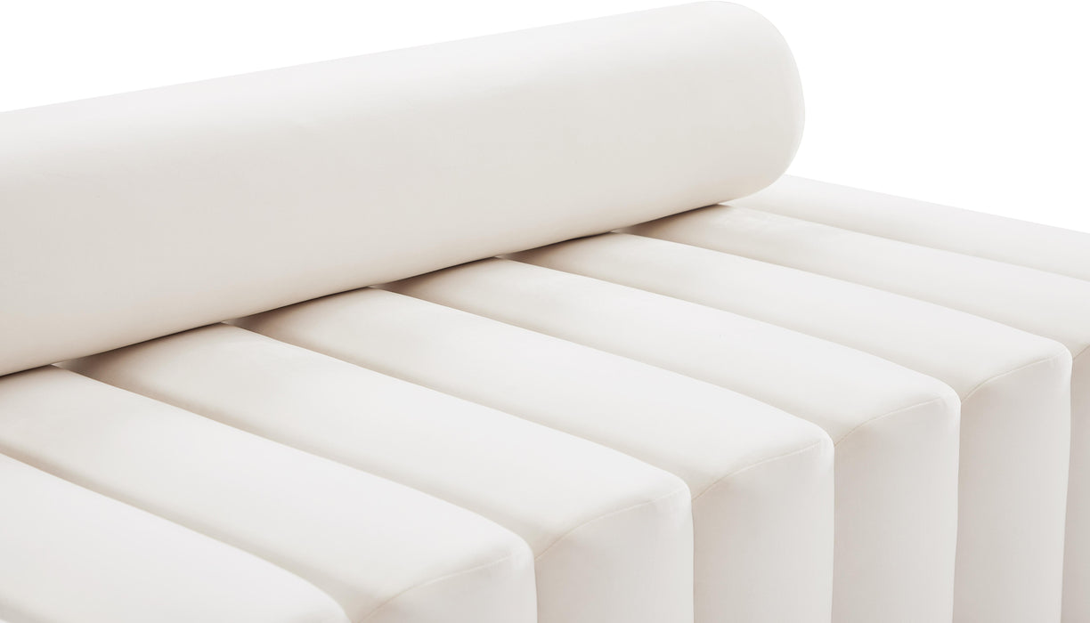 Melody Cream Velvet Loveseat - Bargain Furniture (Detroit, MI)