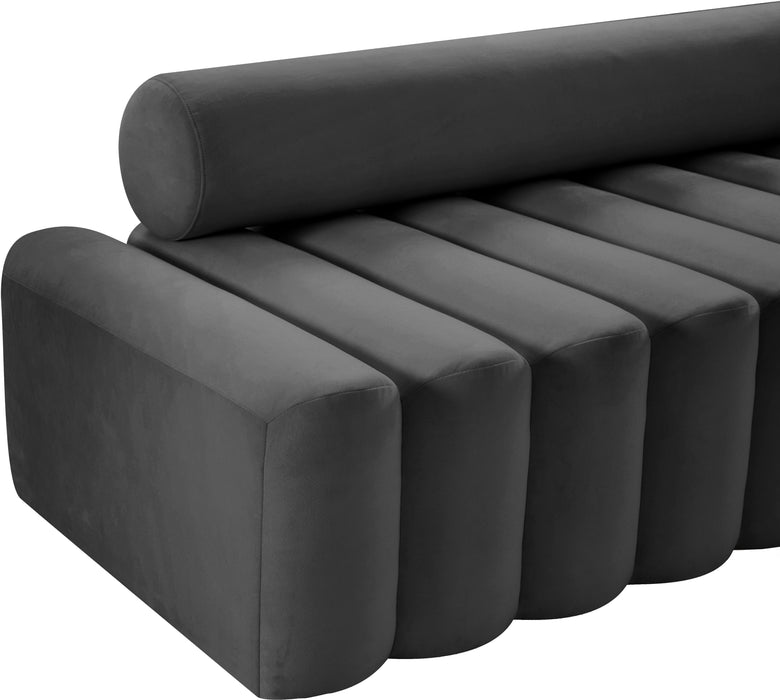 Melody Grey Velvet Sofa - Bargain Furniture (Detroit, MI)