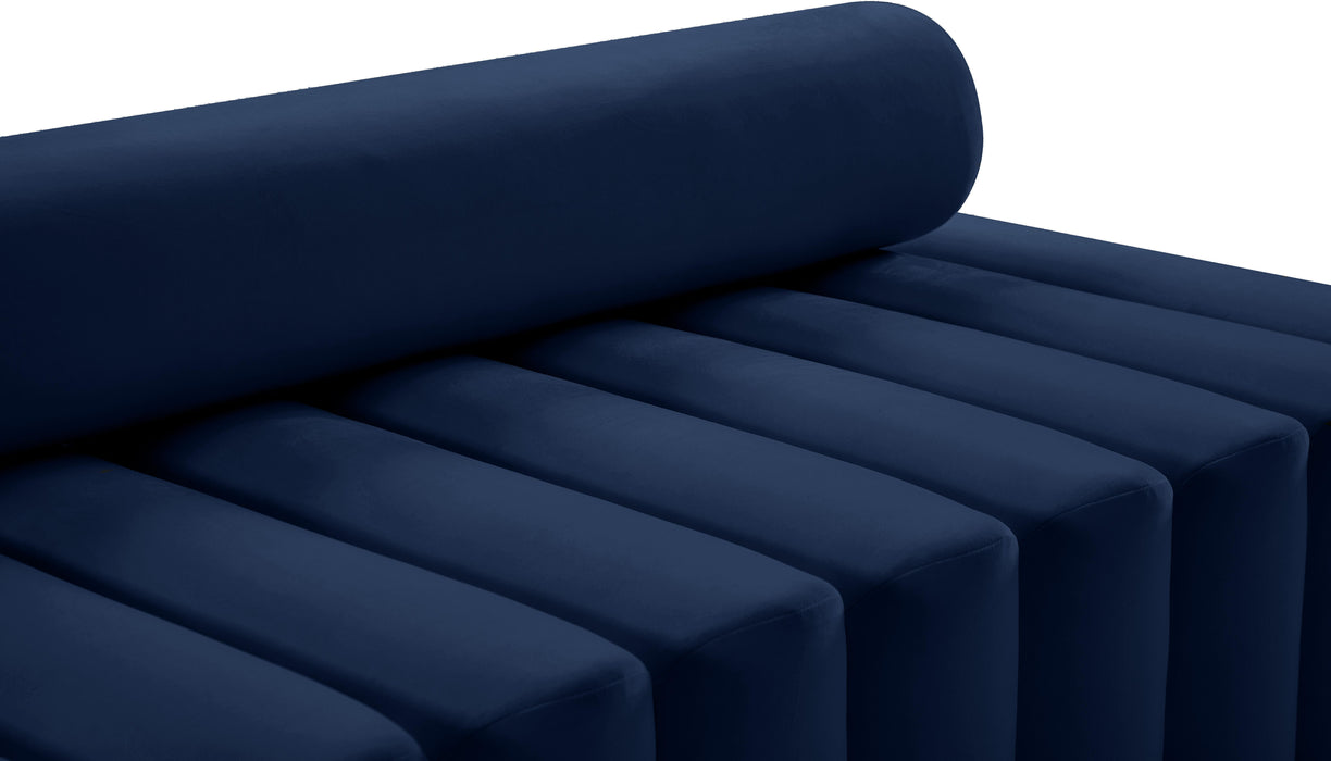 Melody Navy Velvet Sofa - Bargain Furniture (Detroit, MI)