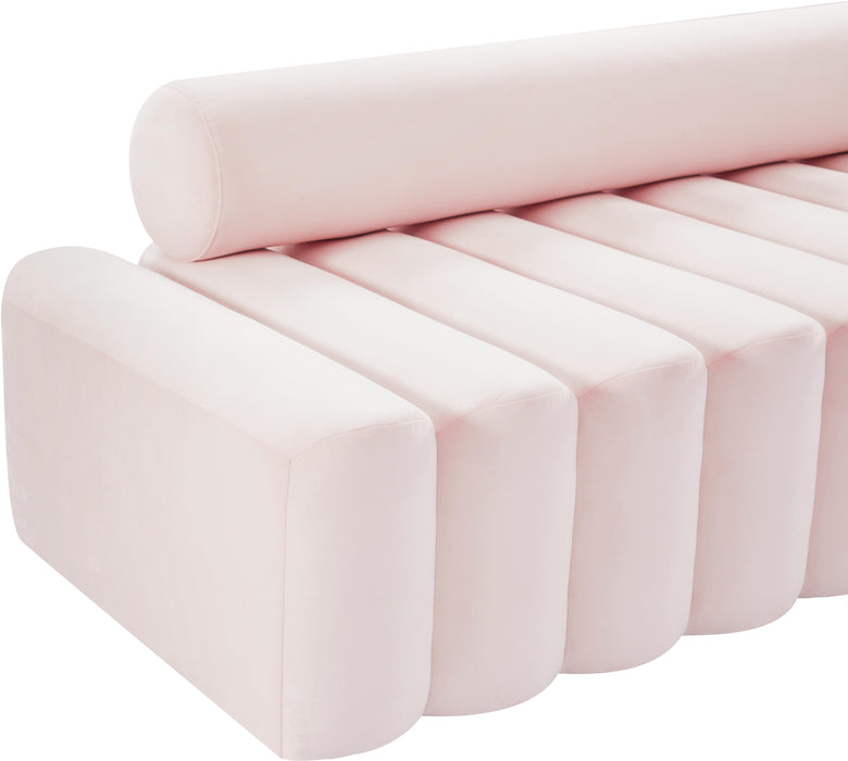 Melody Pink Velvet Sofa - Bargain Furniture (Detroit, MI)