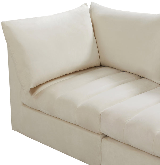 Jacob Cream Velvet Modular Sectional - Bargain Furniture (Detroit, MI)