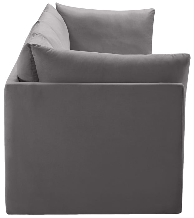 Jacob Grey Velvet Modular Sofa - Bargain Furniture (Detroit, MI)