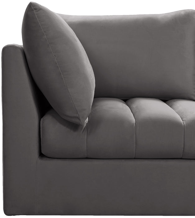 Jacob Grey Velvet Modular Sofa - Bargain Furniture (Detroit, MI)