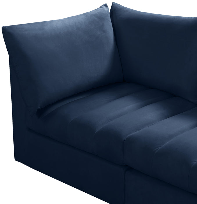 Jacob Navy Velvet Modular Sectional - Bargain Furniture (Detroit, MI)