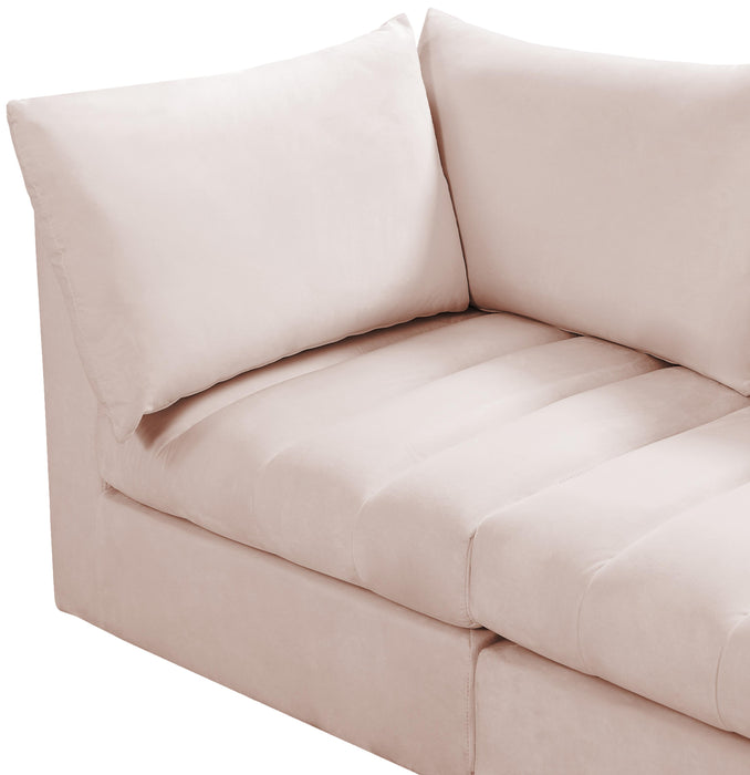 Jacob Pink Velvet Modular Sofa - Bargain Furniture (Detroit, MI)