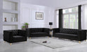 Michelle Black Velvet Loveseat - Bargain Furniture (Detroit, MI)