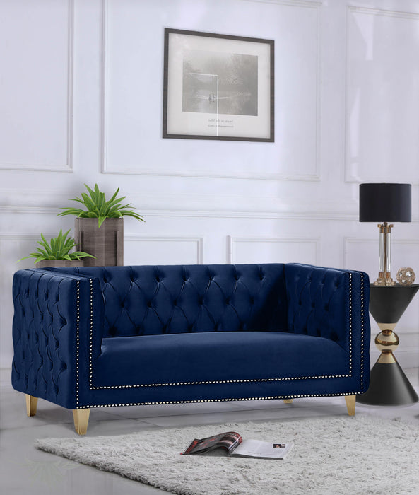 Michelle Navy Velvet Loveseat