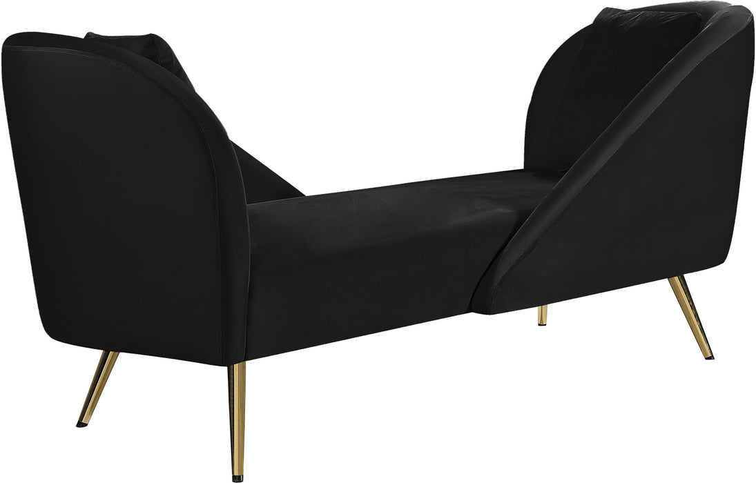 Nolan Black Velvet Chaise