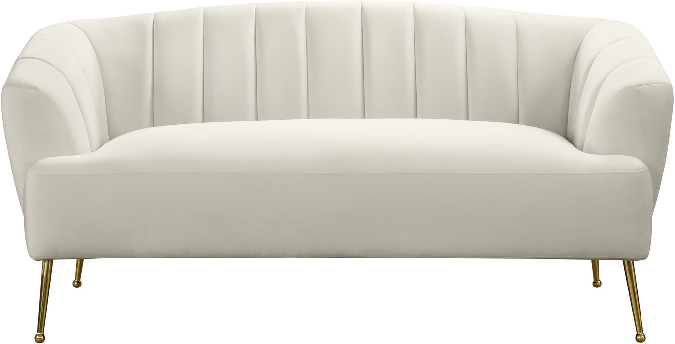 Tori Cream Velvet Loveseat