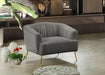 Tori Grey Velvet Chair - Bargain Furniture (Detroit, MI)