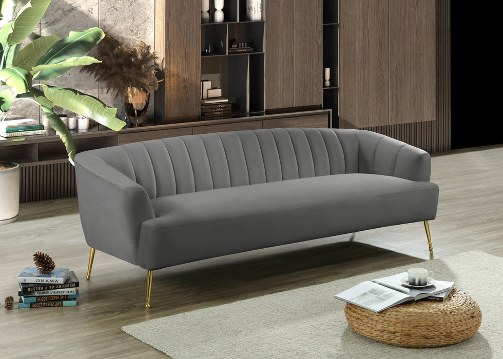 Tori Grey Velvet Sofa