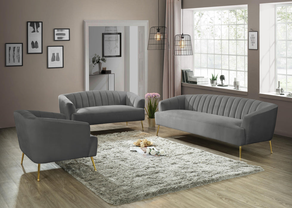 Tori Grey Velvet Sofa - Bargain Furniture (Detroit, MI)