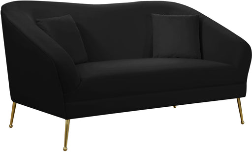 Hermosa Black Velvet Loveseat image