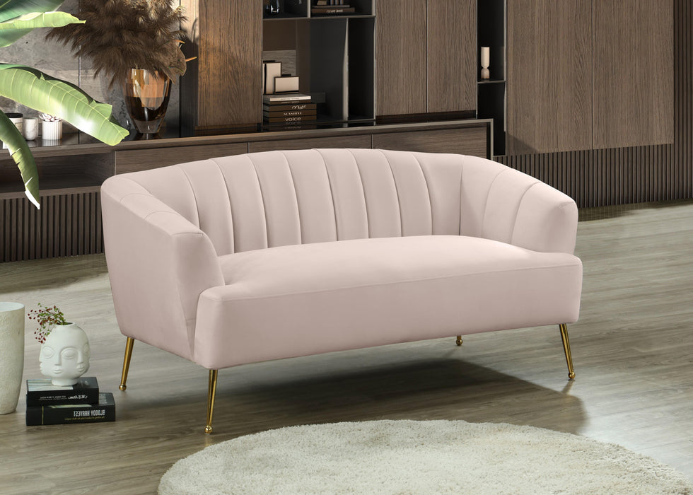 Tori Pink Velvet Loveseat