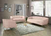 Tori Pink Velvet Loveseat - Bargain Furniture (Detroit, MI)