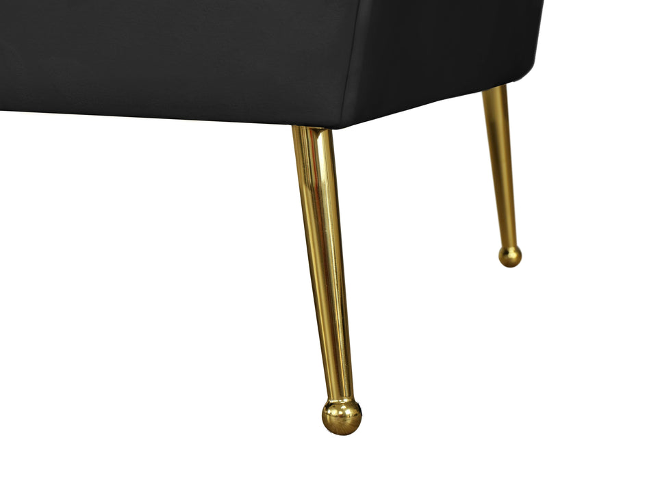 Hermosa Black Velvet Loveseat - Bargain Furniture (Detroit, MI)