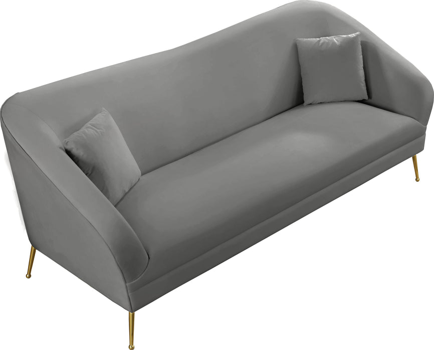 Hermosa Grey Velvet Sofa